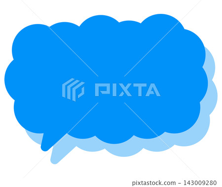 Simple color speech bubble, elongated cloud shape Simple color speech bubble, elongated cloud shape 143009280