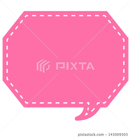 Simple color speech bubble - octagonal with corners Simple color speech bubble - octagonal with corners 143009303