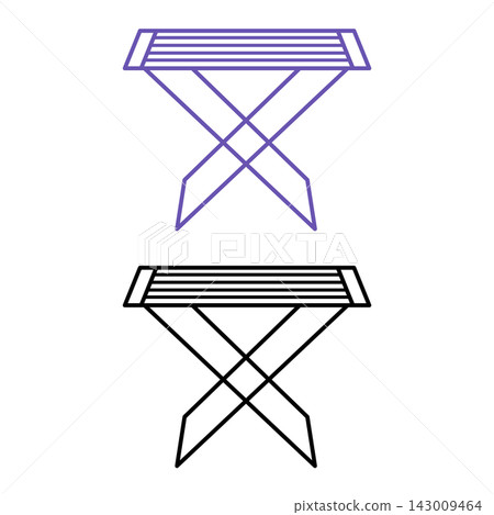 Clothes Dryer Icons. Vector Illustration. Portable Frame For Drying Washed Clothes. Household Appliances Concept Clothes Dryer Icons. Vector Illustration. Portable Frame For Drying Washed Clothes. Household Appliances Concept 143009464