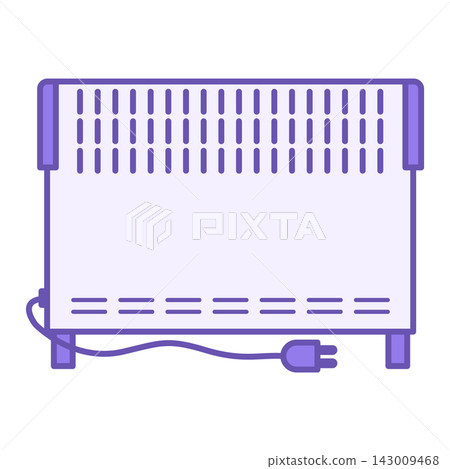 Colored Heater Icon. Vector Illustration. Room Heating Device. Battery, Convector. Home Appliances Concept Colored Heater Icon. Vector Illustration. Room Heating Device. Battery, Convector. Home Appliances Concept 143009468
