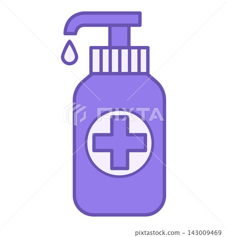 Colored Hygiene Icon. Vector Illustration. Hand Sanitizer. Body Hygiene Colored Hygiene Icon. Vector Illustration. Hand Sanitizer. Body Hygiene 143009469