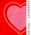 retro postcard for Valentine's Day or a wedding. crumpled paper style. vector illustration 143009919