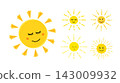 The summer sun is bright yellow. Vector illustration of the banner. a special offer with the sun sign. 143009932