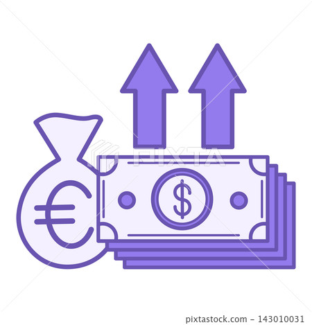Profit Colored Icon. Income Increase Vector Icon. Business and Finance Concept Profit Colored Icon. Income Increase Vector Icon. Business and Finance Concept 143010031