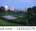 A park with a panoramic view of the city. A park with a panoramic view of the city. 143010170