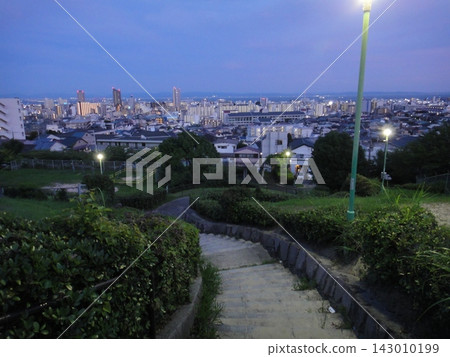 A park with a panoramic view of the city. A park with a panoramic view of the city. 143010199