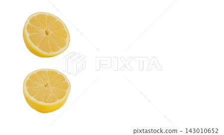 Lemon and cut cross-section, transparent background, macro. Lemon and cut cross-section, transparent background, macro. 143010652