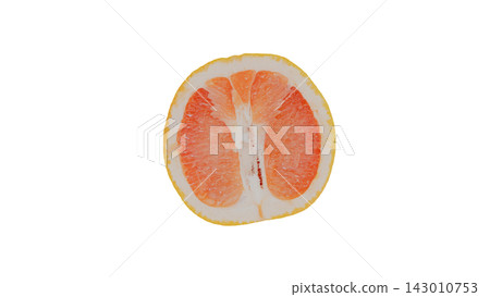 Pink grapefruit cut cross-section, transparent background, macro. Pink grapefruit cut cross-section, transparent background, macro. 143010753