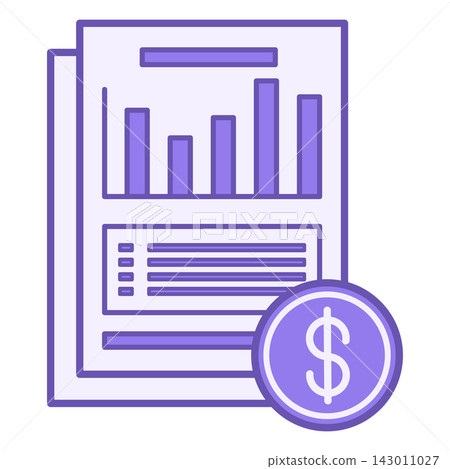 Financial Statement Color Icon. Vector Icon of Financial Documents with Chart and Dollar Sign. Business and Finance. Accounting Concept Financial Statement Color Icon. Vector Icon of Financial Documents with Chart and Dollar Sign. Business and Finance. Accounting Concept 143011027