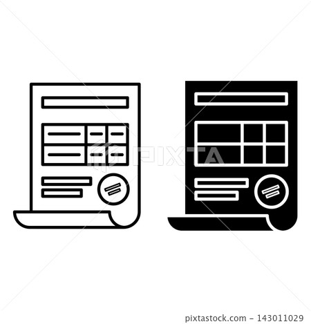 Invoice icons. Black and White Vector Invoice Icons for Services Rendered. Payment and Billing Accounts, Signature of Business or Financial Transactions. Accounting Concept Invoice icons. Black and White Vector Invoice Icons for Services Rendered. Payment and Billing Accounts, Signature of Business or Financial Transactions. Accounting Concept 143011029