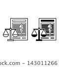 Balance Sheet Icons. Black and White Vector Icons of Financial Document and Libra. Accounting Concept 143011266