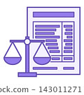 Colored Balance Sheet Icon. Vector Icon of Financial Document and Libra. Accounting Concept 143011271
