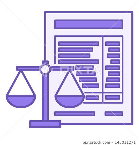 Colored Balance Sheet Icon. Vector Icon of Financial Document and Libra. Accounting Concept Colored Balance Sheet Icon. Vector Icon of Financial Document and Libra. Accounting Concept 143011271