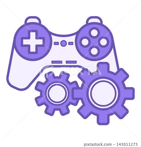 Gamification Color Icon. Vector Icon of Game Joystick and Gears. Interactive Fun Education. Workshop concept Gamification Color Icon. Vector Icon of Game Joystick and Gears. Interactive Fun Education. Workshop concept 143011273