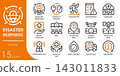 disaster response outline icon set,15 vector icons 143011833