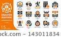 disaster response filled glyph icon set,15 vector icons 143011834