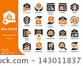 real estate filled glyph icon set,20 vector icons 143011837