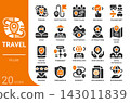 travel and tourism filled glyph icon set,20 vector icons 143011839