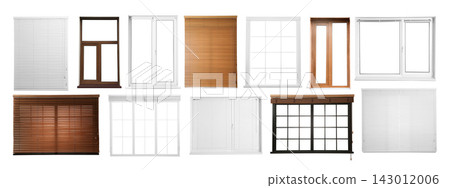 Set with different windows on white background Set with different windows on white background 143012006