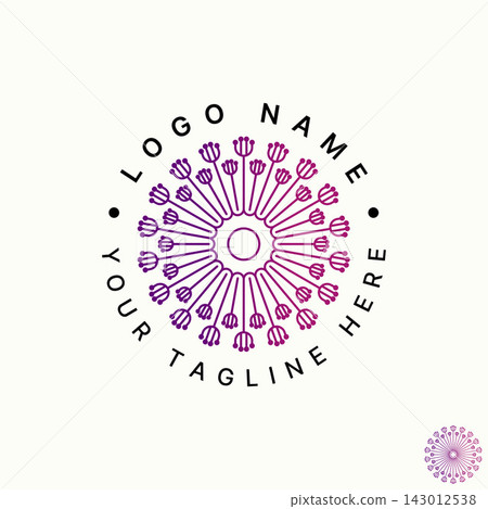 Elegant circular floral mandala badge suitable for beauty wellness luxury yoga lifestyle, spa, wellness, boutique, organic, and luxury brand identity. Elegant circular floral mandala badge suitable for beauty wellness luxury yoga lifestyle, spa, wellness, boutique, organic, and luxury brand identity. 143012538