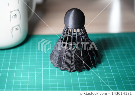 3D Printed Badminton Shuttlecock on Green Mat 3D Printed Badminton Shuttlecock on Green Mat 143014181
