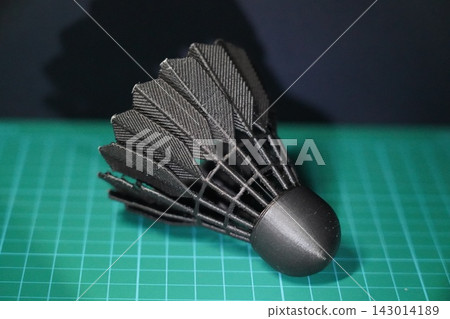 3D Printed Shuttlecock Model on Cutting Mat 3D Printed Shuttlecock Model on Cutting Mat 143014189