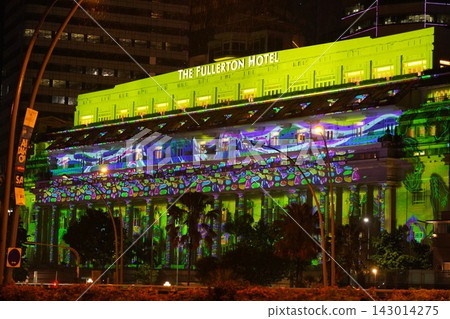 The Fullerton Hotel Singapore Night Light Projection The Fullerton Hotel Singapore Night Light Projection 143014275