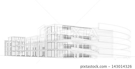 3D illustration of building structure 143014326