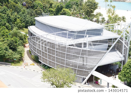 Scenic Tropical Island View Modern Building Beach Scenic Tropical Island View Modern Building Beach 143014571