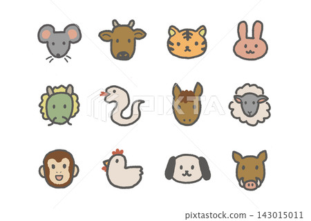 一套包含12個可愛圓形動物圖標,代表中國十二生肖。 一套包含12個可愛圓形動物圖標,代表中國十二生肖。 143015011