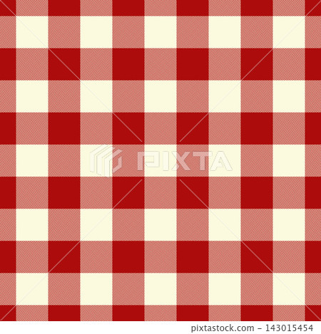 Outfit texture pattern background, designer tartan fabric check. Pajamas seamless vector plaid textile in red and light yellow colors. 143015454