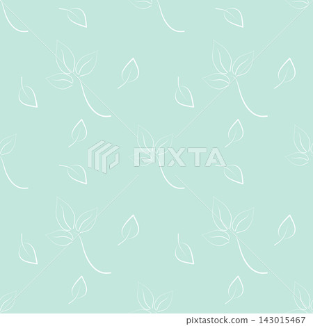 Mint green botanical leaves line seamless pattern delicate floral repeating texture wallpaper fabric print visual graphic clipart artwork design icon element illustration Mint green botanical leaves line seamless pattern delicate floral repeating texture wallpaper fabric print visual graphic clipart artwork design icon element illustration 143015467
