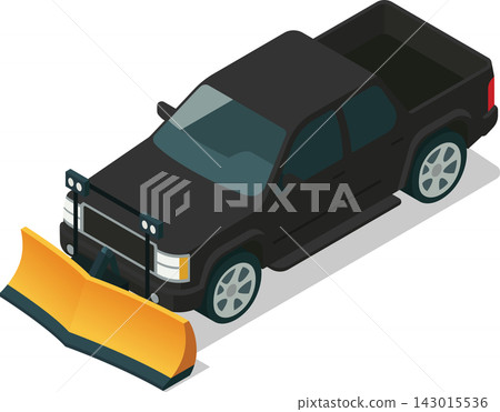 Pickup truck with snow plow Pickup truck with snow plow 143015536
