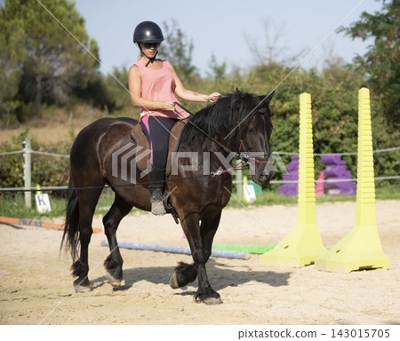 riding girl and horse riding girl and horse 143015705