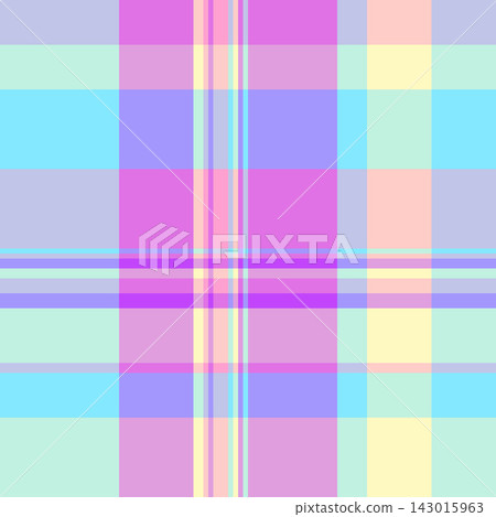 Faded texture seamless plaid, place fabric check textile. 1970s pattern background tartan vector in light and purple colors. Faded texture seamless plaid, place fabric check textile. 1970s pattern background tartan vector in light and purple colors. 143015963