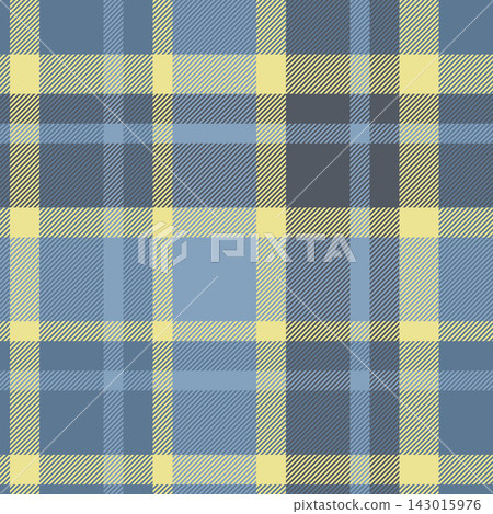 Clothing background seamless textile, lovely check fabric plaid. Creativity vector tartan pattern texture in cyan and yellow colors. Clothing background seamless textile, lovely check fabric plaid. Creativity vector tartan pattern texture in cyan and yellow colors. 143015976