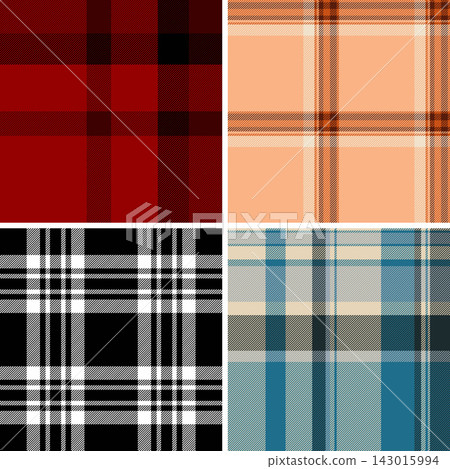 Plaid bundle for outdoor gatherings, garden parties, and nature escapes. Coordinated tartan repeats enhance textiles, digital papers, and stationery. 143015994