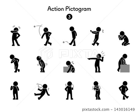 Stick figure pictogram, movement 3 Stick figure pictogram, movement 3 143016149