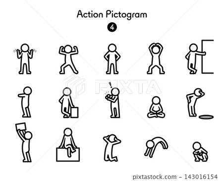 Stick figure pictogram, movement 4 Stick figure pictogram, movement 4 143016154