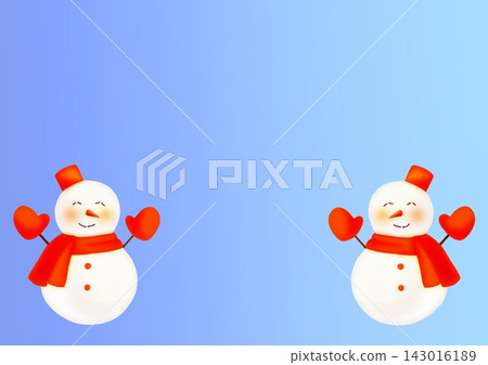 A hand-drawn watercolor-style red snowman frame (with a blue gradient background and copy space). A hand-drawn watercolor-style red snowman frame (with a blue gradient background and copy space). 143016189