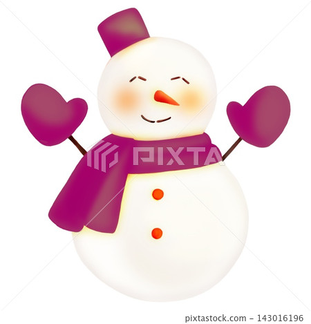 Hand-drawn watercolor-style snowman illustration (purple 2) Hand-drawn watercolor-style snowman illustration (purple 2) 143016196