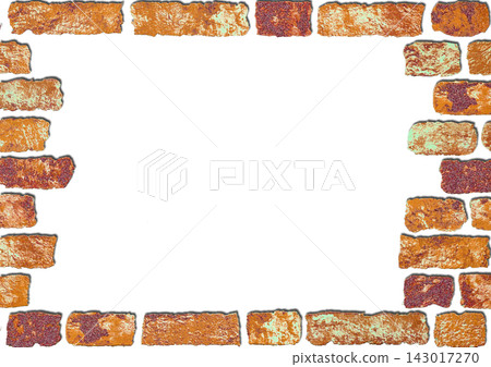 Frame for text with old orange bricks by side 143017270