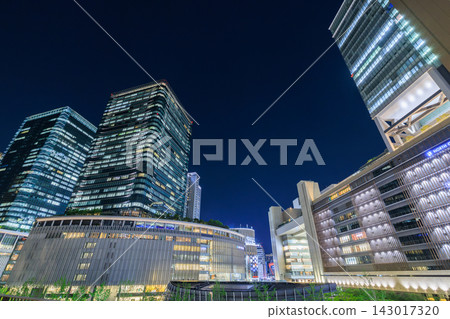 The skyscrapers of Umeda, Osaka and the night view of Osaka Station The skyscrapers of Umeda, Osaka and the night view of Osaka Station 143017320