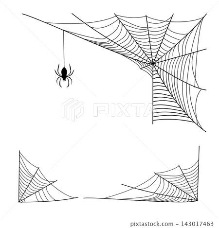 Halloween Cobweb Set with Creepy Spider Web Decorations Vector Halloween Cobweb Set with Creepy Spider Web Decorations Vector 143017463
