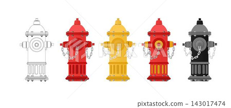 Red Fire Hydrant for Urban Firefighting and Emergency Safety Red Fire Hydrant for Urban Firefighting and Emergency Safety 143017474