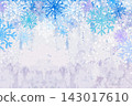 Winter vector blue celebration or invitation card with falling snowflakes on the frost background 143017610