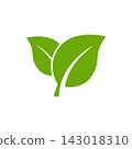 Green leaf vector icon symbol isolated on a white background, representing eco friendly nature, organic botanical foliage, and environmental","Simple green leaf vector icon graphic illustration 143018310