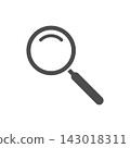 Magnifying glass icon vector illustration isolated on a white background, simple flat dark gray search symbol graphic element for digital user 143018311