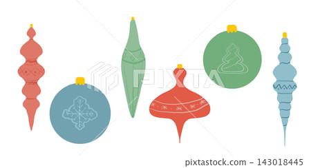 Isolated Christmas ornament set on transparent background Isolated Christmas ornament set on transparent background 143018445