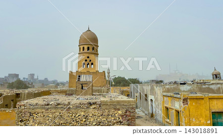 Slums and ruins in central Cairo, near the Citadel 143018891